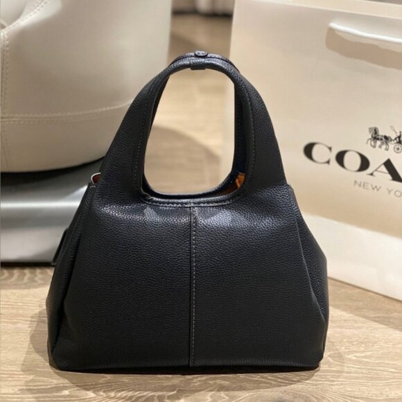 Coach Black Leather Mini Bag with Gold Accent - Picture 4 of 7